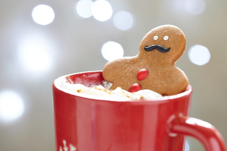 Gingerbread man in hot chocolate Gingerbread man in hot chocolate