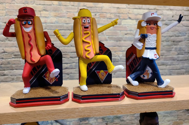 Cleveland Indians Hot Dog Derby bobbleheads