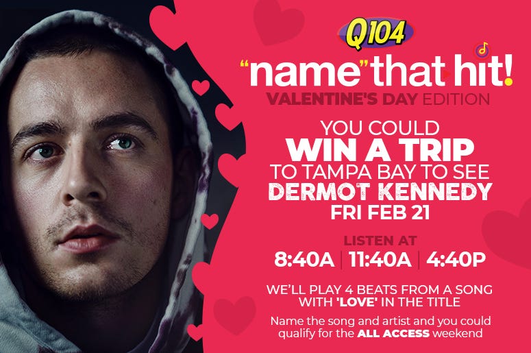 Win a flyaway trip to Tampa from Cleveland to see dermot kennedy