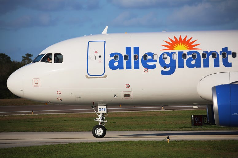 An Allegient airlines Airbus A320-214 taxies at the Orlando Sanford airport on the way to the runway, on Wednesday, Feb. 21, 2018. (Photo by Ricardo Ramirez Buxeda/Orlando Sentinel/TNS/Sipa USA) An Allegient airlines Airbus A320-214 taxies at the Orlando Sanford airport on the way to the runway, on Wednesday, Feb. 21, 2018. (Photo by Ricardo Ramirez Buxeda/Orlando Sentinel/TNS/Sipa USA)