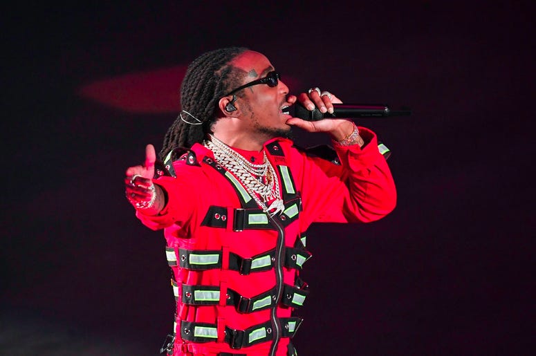 MIAMI, FL - NOVEMBER 13: Quavo of Migos performs at the AmericanAirlines Arena in Miami, Florida on November 13, 2018. (Photo by Ron Elkman/USA TODAY NETWORK/Sipa USA) MIAMI, FL - NOVEMBER 13: Quavo of Migos performs at the AmericanAirlines Arena in Miami, Florida on November 13, 2018. (Photo by Ron Elkman/USA TODAY NETWORK/Sipa USA)
