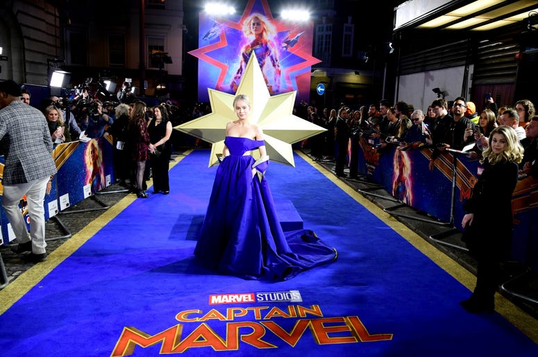 2/27/2019 - Brie Larson attending the Captain Marvel European Premiere held at the Curzon Mayfair, London. Picture date: Wednesday February 27, 2019. Photo credit should read: Ian West/PA Wire (Photo by PA Images/Sipa USA) *** US Rights Only *** 2/27/2019 - Brie Larson attending the Captain Marvel European Premiere held at the Curzon Mayfair, London. Picture date: Wednesday February 27, 2019. Photo credit should read: Ian West/PA Wire (Photo by PA Images/Sipa USA) *** US Rights Only ***
