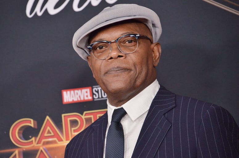 Samuel L. Jackson arrives at the Marvel Studios "Captain Marvel" Los Angeles Premiere held at the El Capitan Theatre in Hollywood, CA on Monday, March 4, 2019. (Photo By Sthanlee B. Mirador/Sipa USA) Samuel L. Jackson arrives at the Marvel Studios "Captain Marvel" Los Angeles Premiere held at the El Capitan Theatre in Hollywood, CA on Monday, March 4, 2019. (Photo By Sthanlee B. Mirador/Sipa USA)