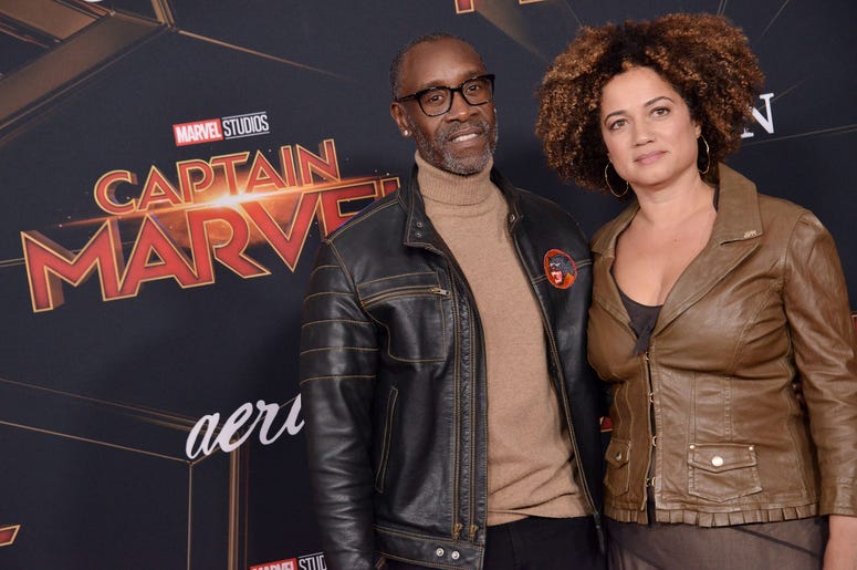 (L-R) Don Cheadle and Bridgid Coulter at the Marvel Studios "Captain Marvel" Los Angeles Premiere held at the El Capitan Theatre in Hollywood, CA on Monday, March 4, 2019. (Photo By Sthanlee B. Mirador/Sipa USA) (L-R) Don Cheadle and Bridgid Coulter at the Marvel Studios "Captain Marvel" Los Angeles Premiere held at the El Capitan Theatre in Hollywood, CA on Monday, March 4, 2019. (Photo By Sthanlee B. Mirador/Sipa USA)