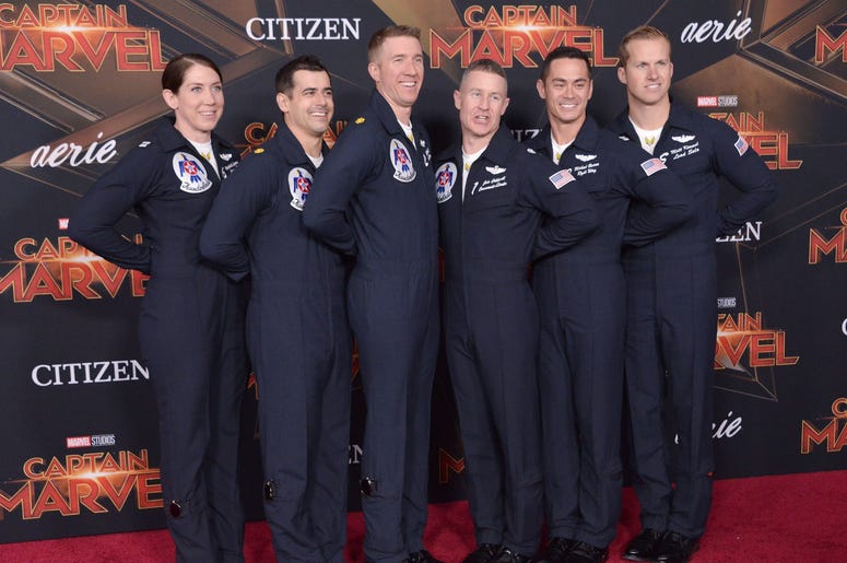 The Thunderbirds arrives at the Marvel Studios "Captain Marvel" Los Angeles Premiere held at the El Capitan Theatre in Hollywood, CA on Monday, March 4, 2019. (Photo By Sthanlee B. Mirador/Sipa USA) The Thunderbirds arrives at the Marvel Studios "Captain Marvel" Los Angeles Premiere held at the El Capitan Theatre in Hollywood, CA on Monday, March 4, 2019. (Photo By Sthanlee B. Mirador/Sipa USA)