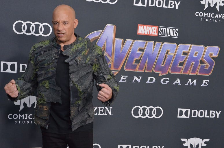 Vin Diesel arrives at Marvel Studios' "Avengers: Endgame" World Premiere held at the Los Angeles Convention Center in Los Angeles, CA on Monday, April 22, 2019. (Photo By Sthanlee B. Mirador/Sipa USA) Vin Diesel arrives at Marvel Studios' "Avengers: Endgame" World Premiere held at the Los Angeles Convention Center in Los Angeles, CA on Monday, April 22, 2019. (Photo By Sthanlee B. Mirador/Sipa USA)