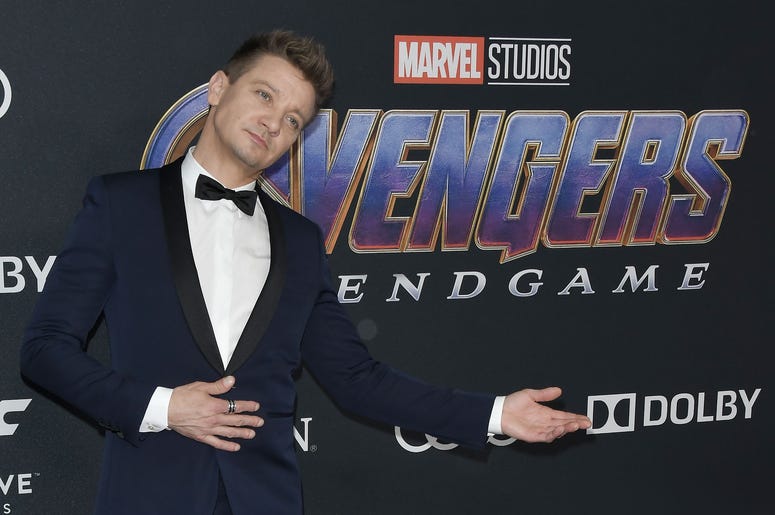 Jeremy Renner arrives at Marvel Studios' "Avengers: Endgame" World Premiere held at the Los Angeles Convention Center in Los Angeles, CA on Monday, April 22, 2019. (Photo By Sthanlee B. Mirador/Sipa USA) Jeremy Renner arrives at Marvel Studios' "Avengers: Endgame" World Premiere held at the Los Angeles Convention Center in Los Angeles, CA on Monday, April 22, 2019. (Photo By Sthanlee B. Mirador/Sipa USA)