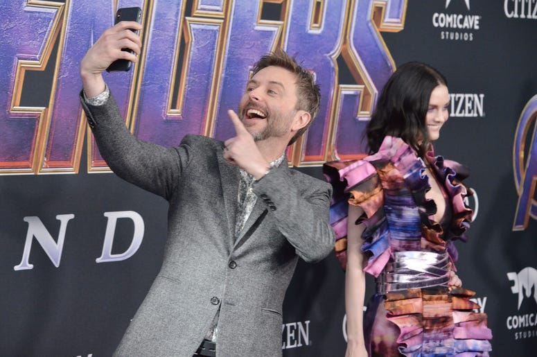 (L-R) Chris Hardwick and Lydia Hearst-Shaw at Marvel Studios' "Avengers: Endgame" World Premiere held at the Los Angeles Convention Center in Los Angeles, CA on Monday, April 22, 2019. (Photo By Sthanlee B. Mirador/Sipa USA) (L-R) Chris Hardwick and Lydia Hearst-Shaw at Marvel Studios' "Avengers: Endgame" World Premiere held at the Los Angeles Convention Center in Los Angeles, CA on Monday, April 22, 2019. (Photo By Sthanlee B. Mirador/Sipa USA)