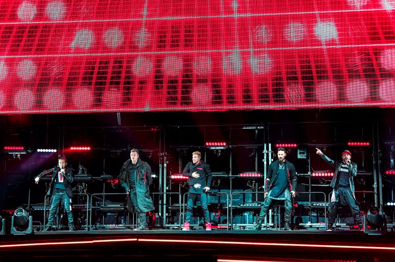 SUNRISE, FL- AUGUST 24: Nick Carter, Kevin Richardson, Brian Littrell, AJ McLean and Howie Dorough perform at the Backstreet Boys DNA World Tour at BB&T Center in Sunrise, Florida on 8/24/2019. (Photo by Ron Elkman/USA TODAY NETWORK/Sipa USA) SUNRISE, FL- AUGUST 24: Nick Carter, Kevin Richardson, Brian Littrell, AJ McLean and Howie Dorough perform at the Backstreet Boys DNA World Tour at BB&T Center in Sunrise, Florida on 8/24/2019. (Photo by Ron Elkman/USA TODAY NETWORK/Sipa USA)