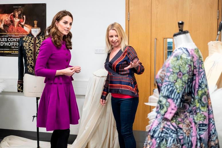 1/16/2019 - The Duchess of Cambridge with Catriona Paterson, Head of Ladies Workroom during her visit to the Royal Opera House in London. (Photo by PA Images/Sipa USA) *** US Rights Only *** 1/16/2019 - The Duchess of Cambridge with Catriona Paterson, Head of Ladies Workroom during her visit to the Royal Opera House in London. (Photo by PA Images/Sipa USA) *** US Rights Only ***