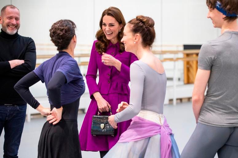 1/16/2019 - The Duchess of Cambridge watching Royal Ballet dancer during her visit to the Royal Opera House in London. (Photo by PA Images/Sipa USA) *** US Rights Only *** 1/16/2019 - The Duchess of Cambridge watching Royal Ballet dancer during her visit to the Royal Opera House in London. (Photo by PA Images/Sipa USA) *** US Rights Only ***