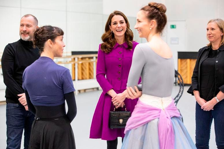 1/16/2019 - The Duchess of Cambridge watching Royal Ballet dancer during her visit to the Royal Opera House in London. (Photo by PA Images/Sipa USA) *** US Rights Only *** 1/16/2019 - The Duchess of Cambridge watching Royal Ballet dancer during her visit to the Royal Opera House in London. (Photo by PA Images/Sipa USA) *** US Rights Only ***