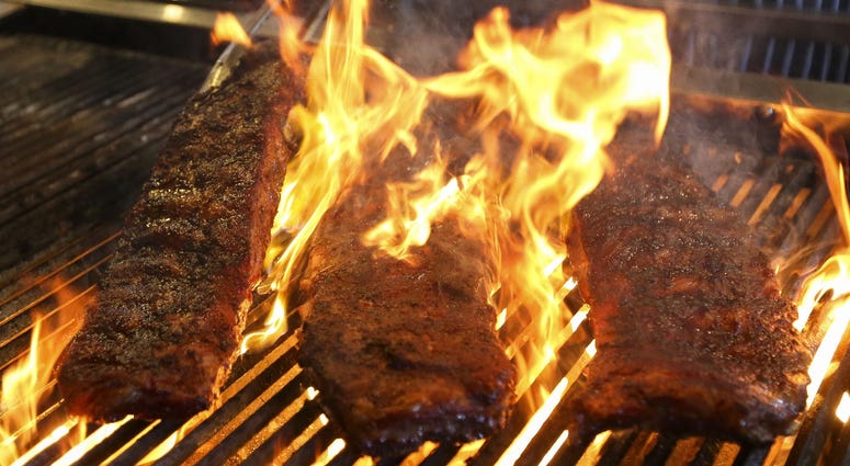 Ribs on a grill