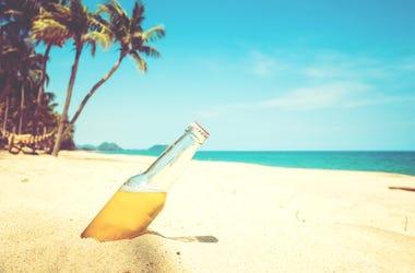 Beer Bottle At Beach Beer Bottle At Beach