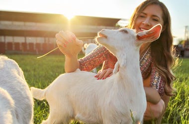 Woman with goat