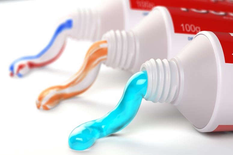 Toothpaste assorted toothpaste tubes
