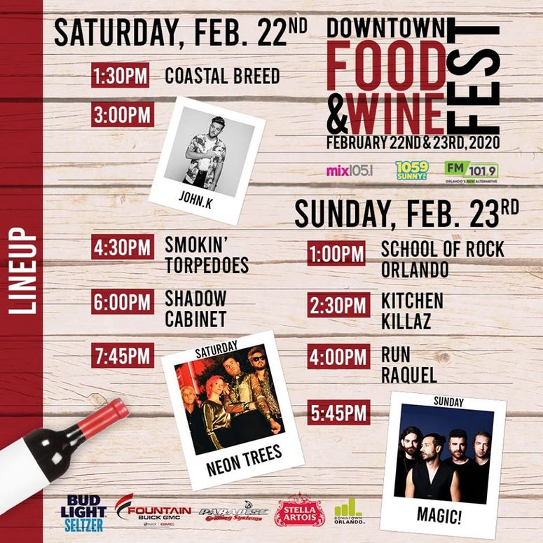 Downtown Food And Wine Fest 2020 Lineup Downtown Food And Wine Fest Lineup