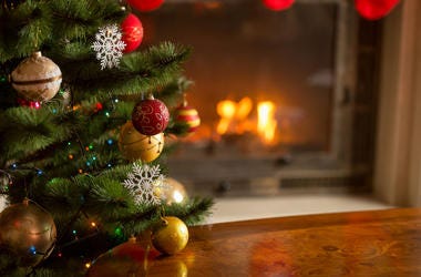 Christmas Tree By Fireplace christmas tree by fireplace