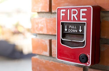 Fire Alarm fire alarm on brick wall