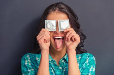Woman With Condom Eyes woman with condom eyes