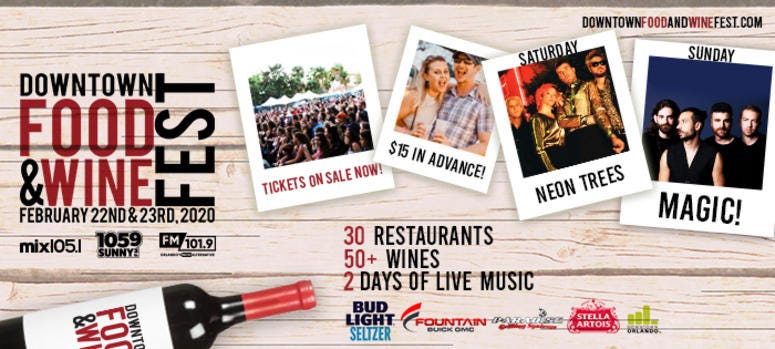 downtown food and wine banner
