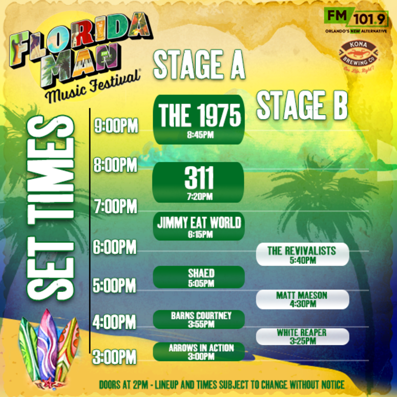 Florida Man Music Festival Set Times Florida Man Music Festival Set Times