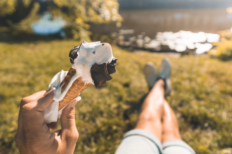 melting ice cream cone