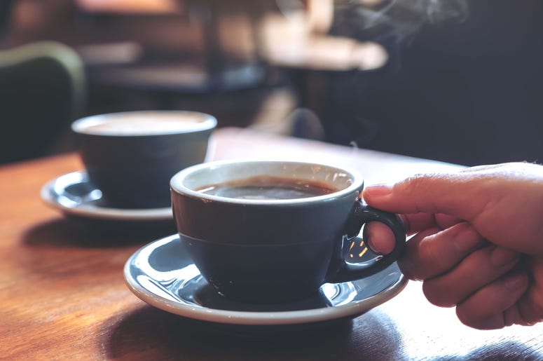 A cup of black coffee