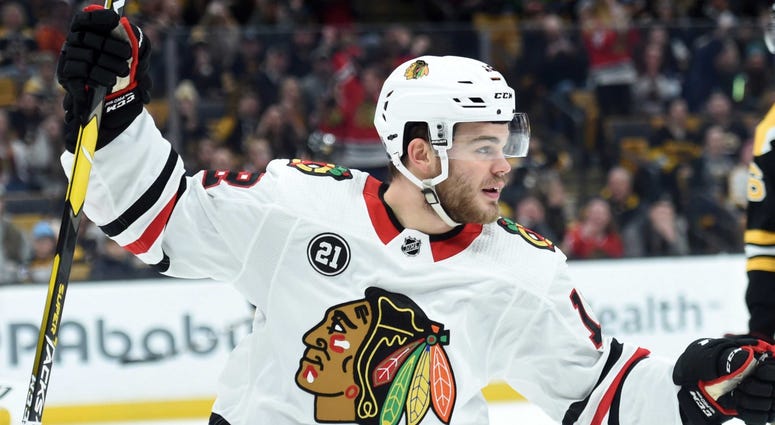 Blackhawks forward Alex DeBrincat Blackhawks forward Alex DeBrincat