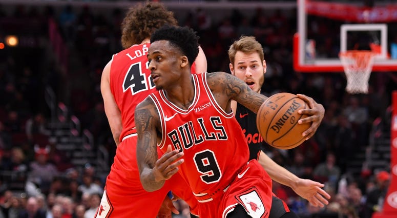 Bulls guard Antonio Blakeney (9) drives to the hoop against the Blazers. Bulls guard Antonio Blakeney (9) drives to the hoop against the Blazers.