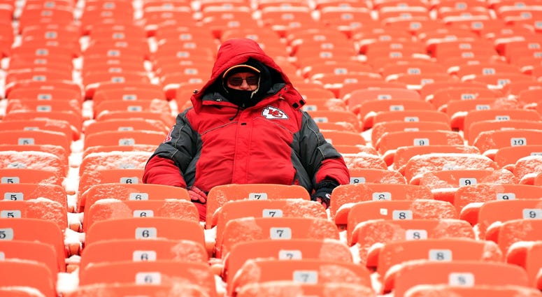 Chiefs fan at Arrowhead Stadium Chiefs fan at Arrowhead Stadium