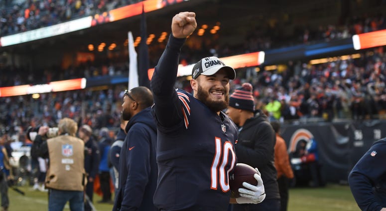 Bears quarterback Mitchell Trubisky celebrates after Chicago clinched the NFC North crown. Bears quarterback Mitchell Trubisky celebrates after Chicago clinched the NFC North crown.