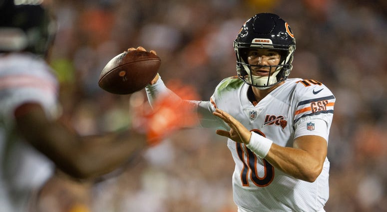 Bears quarterback Mitchell Trubisky finds receiver Taylor Gabriel for a touchdown against the Redskins. Bears quarterback Mitchell Trubisky finds receiver Taylor Gabriel for a touchdown against the Redskins.