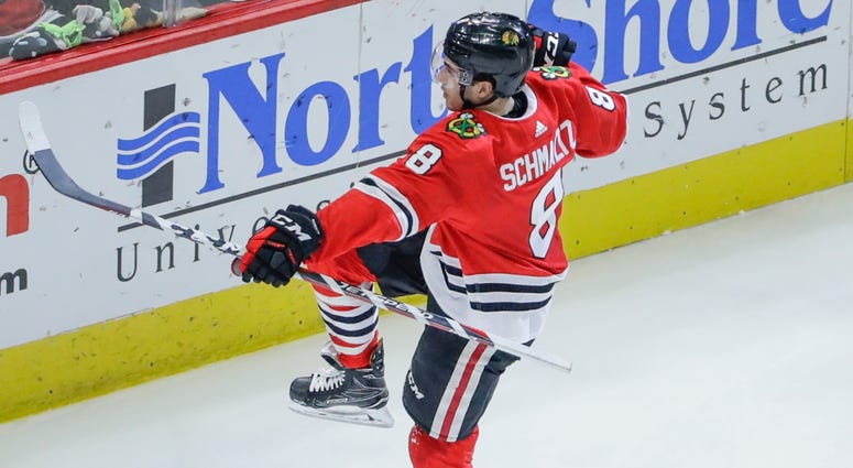 Blackhawks forward Nick Schmaltz Blackhawks forward Nick Schmaltz