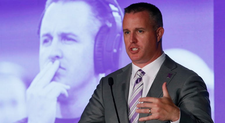 Northwestern football coach Pat Fitzgerald Northwestern football coach Pat Fitzgerald