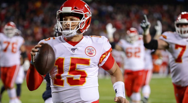 Chiefs quarterback Patrick Mahomes runs for a touchdown against the Bears. Chiefs quarterback Patrick Mahomes runs for a touchdown against the Bears.