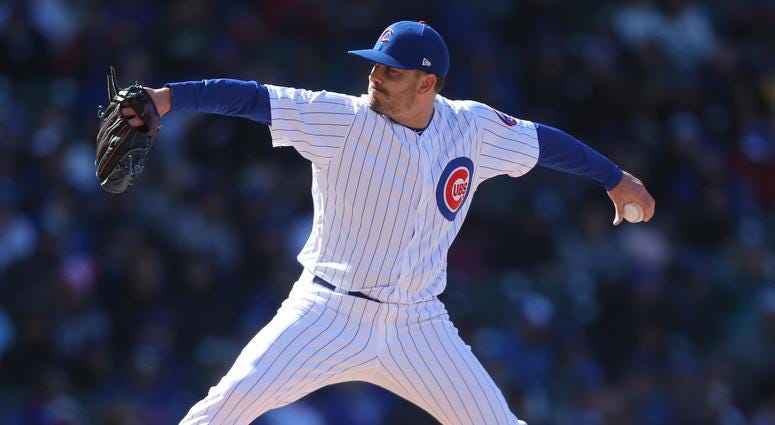 Cubs reliever Brian Duensing Cubs reliever Brian Duensing