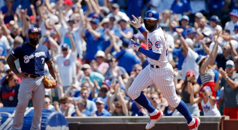 Cubs outfielder Jason Heyward rounds the bases after homering. Cubs outfielder Jason Heyward rounds the bases after homering.