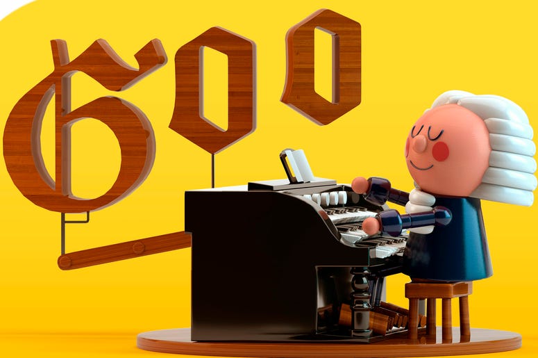 This image provided by Google shows the animated Google Doodle on Thursday, March 21, 2019. Google is celebrating composer Johann Sebastian Bach with its first artificial intelligence-powered Doodle. Google says the Doodle uses machine learning to "harmon Google_Artificial_Intelligence_via_AP_News