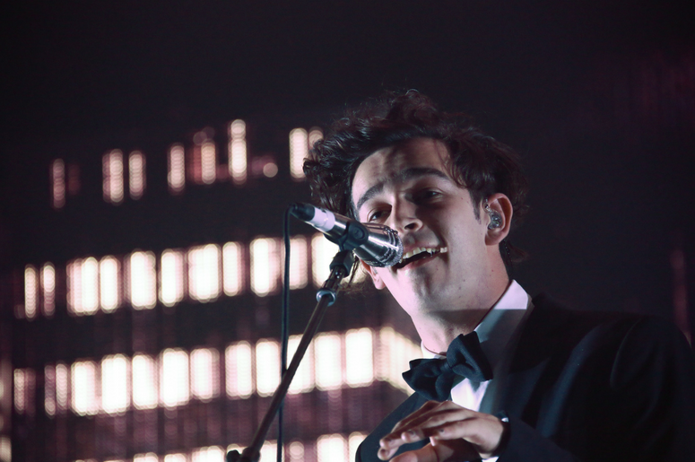 Matthew Healy of The 1975 performing live on stage at the Roundhouse Matthew Healy of The 1975 performing live on stage at the Roundhouse