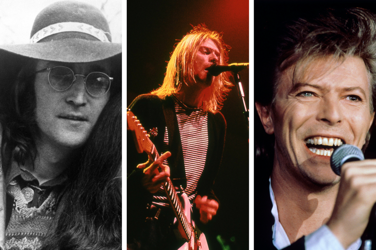 Kurt Cobain, David Bowie, John Lennon Kurt Cobain, David Bowie, John Lennon