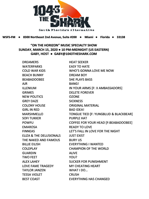 On the horizon playlist