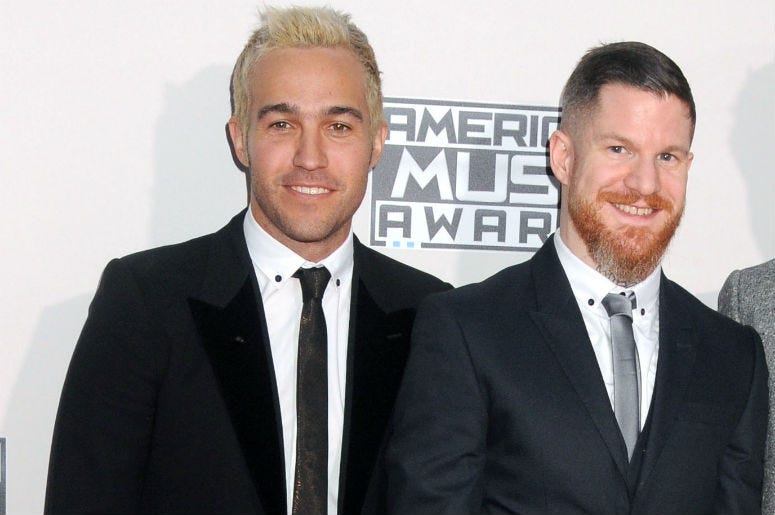 Pete Wentz and Andy Hurley of Fall Out Boy Pete Wentz and Andy Hurley of Fall Out Boy