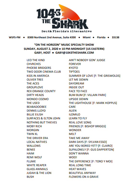 OTH playlist 8-2-20