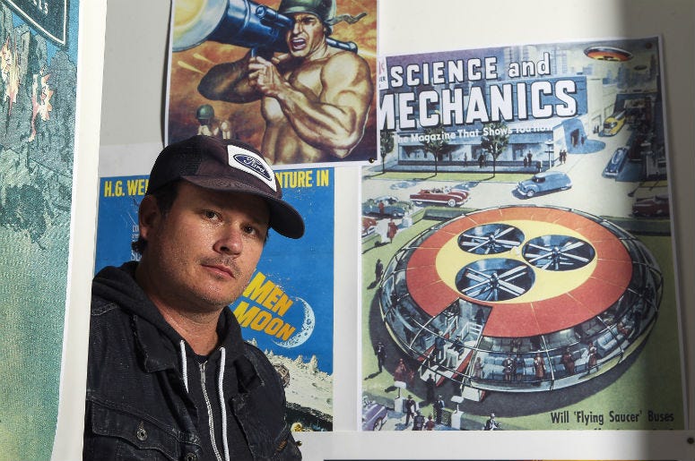 Blink-182 co-founder Tom DeLonge, who is no longer with the band, poses for a portrait in his shop To the Stars on Feb. 25, 2017 in Encinitas, Calif. Blink-182 co-founder Tom DeLonge, who is no longer with the band, poses for a portrait in his shop To the Stars on Feb. 25, 2017 in Encinitas, Calif.