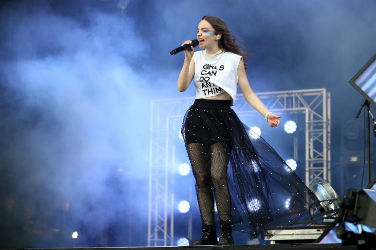 Chvrches Lauren Mayberry from CHVRCHES performs on the main stage during the TRNSMT Festival on Glasgow Green in Glasgow.