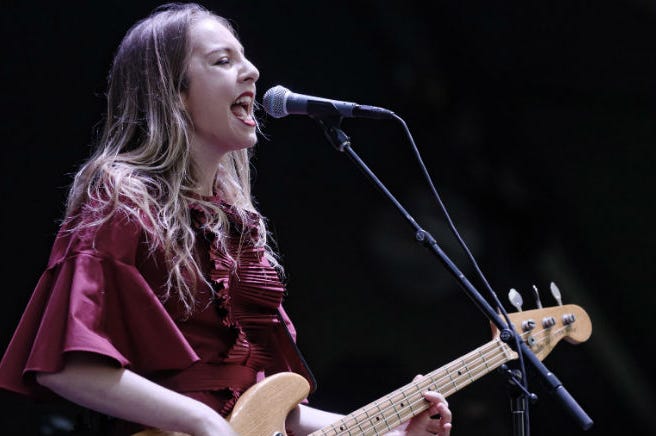 HAIM perform onstage HAIM perform onstage