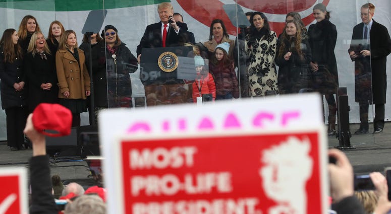 President Donald Trump speaks at the 47th March For Life rally January 24, 2019. The annual March For Life rally and march to the U.S. Supreme Court protesting the high court's court's 1973 Roe V. Wade decision making abortion legal.