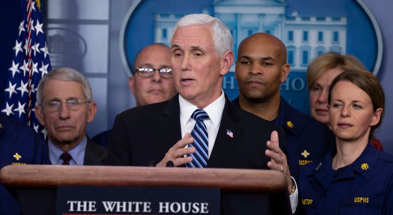 Vice President Mike Pence speaks to the media in the press briefing room at the White House on March 15, 2020 in Washington, DC. The United States has surpassed 3,000 confirmed cases of the coronavirus.