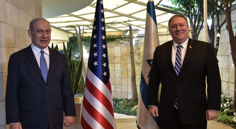 US Sec. of State Mike Pompeo visits with Benjamin Netanyahu in Jerusalem